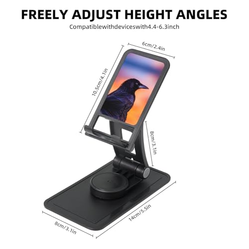 Hummingbird And Bird Cell Phone Stand 360° Adjustable Desktop Phone Holder Cradle Compatible With Most Mobile Phones Black