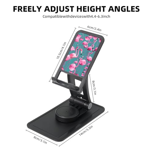 A Flock of Flamingos Cell Phone Stand 360° Adjustable Foldable Desktop Phone Holder Cradle Compatible with Most Mobile Phones Black