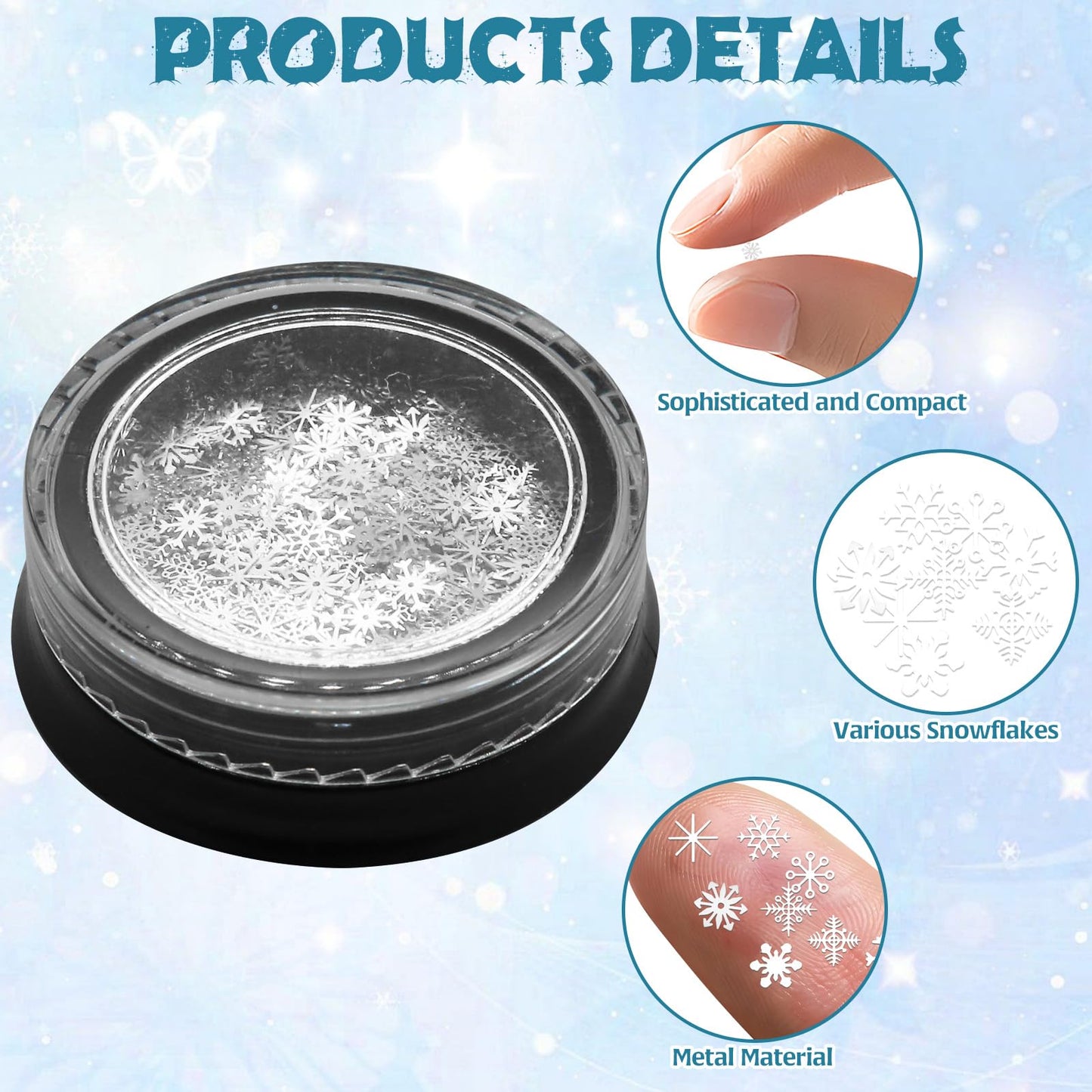450 pcs Silver Mini Metal Snowflake Crafts Ornaments, Tiny Small Snowflakes Ornaments, Snowflake Stickers, Mini Metal Snowflake Crafts Decorations Winter Mini Snowflake Crafts DIY Small Snowflake