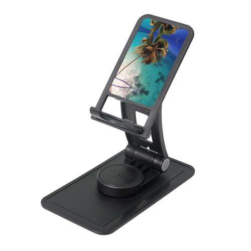 Caribbean Islands Cell Phone Stand 360° Adjustable Foldable Desktop Phone Holder Cradle Compatible with Most Mobile Phones Black