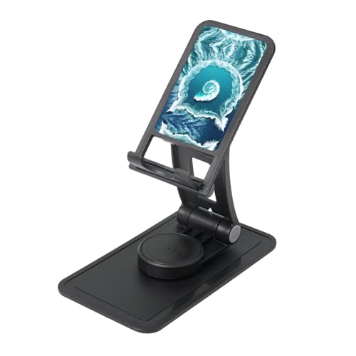 Sea of Love Cell Phone Stand 360° Adjustable Foldable Desktop Phone Holder Cradle Compatible with Most Mobile Phones Black