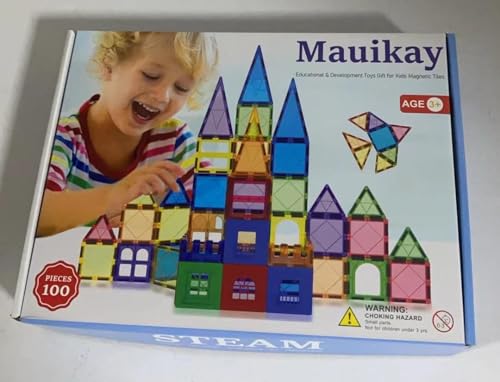 100PCS Magnetic Tiles Kids Toys - Magnetic Building Blocks STEM Magnet Building Set Preschool Learning for Kids Ages 3-8, Sensory Montessori Toys for Boys and Girls