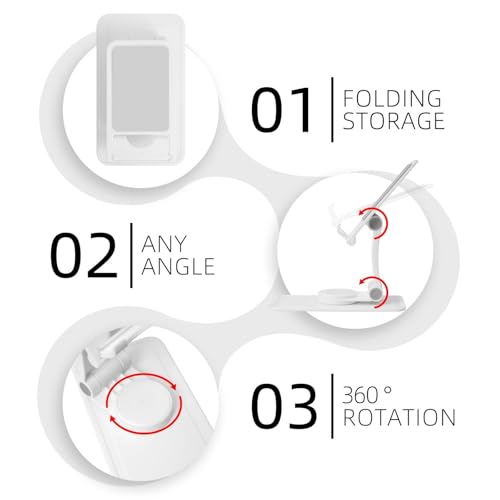 Ethereal Nightingale Bird Cell Phone Stand 360° Adjustable Desktop Phone Holder Cradle Compatible With Most Mobile Phones White