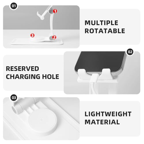 Sea Of Flowers Cell Phone Stand 360° Adjustable Desktop Phone Holder Cradle Compatible With Most Mobile Phones White