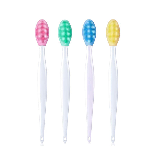 4-Pack Silicone Exfoliating Lip Brush,Double-Sided Lip Scrub Brushes, for Nose Blackheads, Cuticle Removal, and Daily Cleansing, Nose Blackhead Clean Scrubber Tool for Men Women,Lip & Face