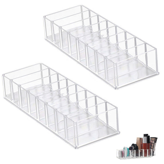2Pcs Makeup Organiser Cosmetic Organisers Makeup Drawer Organiser Drawers Display Boxes Lipstick Organiser Make Up Organiser Tray Nail Storage Makeup Drawers Box for Dresser Vanity 8 Compartment