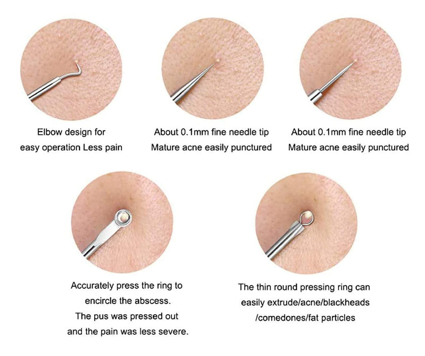 4PCS Blackhead removal tool kit. Four-piece with storage box for nose facial care silver