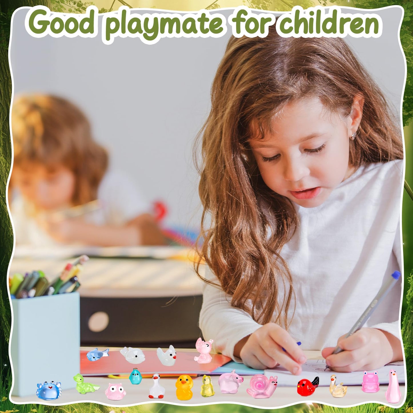 55PCS Mini Resin Animals, 55 Styles Glow in The Dark Mini Animals Luminous Resin Animal Tiny Small Animal Miniature Figures for Garden Dollhouse Decor