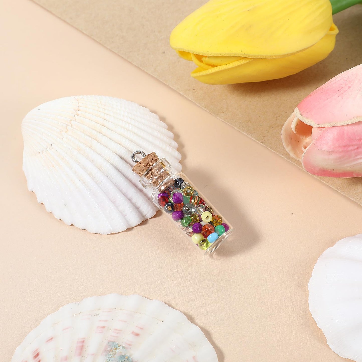 15 Pack Small Glass Bottles with Cork, 2 ml Tiny Glass Jars with Lids - Mini Glass Bottles for DIY Crafts, Wedding, Halloween, Christmas Decoration