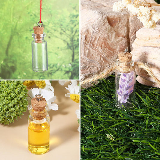 15 Pack Small Glass Bottles with Cork, 2 ml Tiny Glass Jars with Lids - Mini Glass Bottles for DIY Crafts, Wedding, Halloween, Christmas Decoration