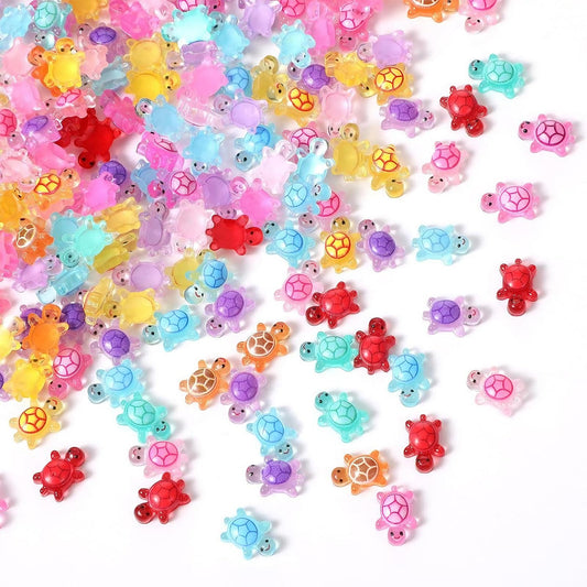 200 Pcs Luminous Mini Resin Turtles – Tiny Turtle Figurines Miniature Sea Creatures – Cute Little Turtles for DIY Crafts – Dollhouse Miniatures Garden Landscape Decorations